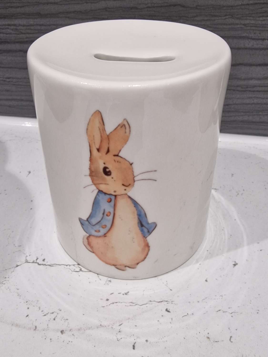 Personalised money box peter rabbit baby gift MadeMe