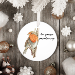 Memory Christmas tree decoration, In loving memory ceramic bauble, Robin Christmas ornament, Keepsake gift, UK shop, Free delivery (Copy)