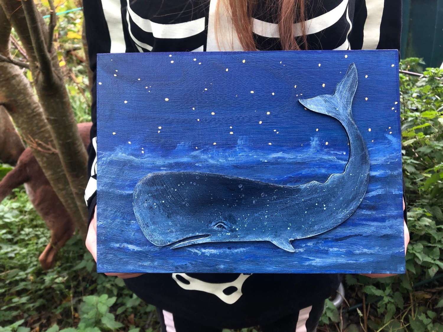 Large hand painted WHALE altar/decorative box - ideal gift Large hand painted WHALE altar/decorative box - ideal gift