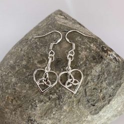 Sterling Silver Heart Dangle Earrings