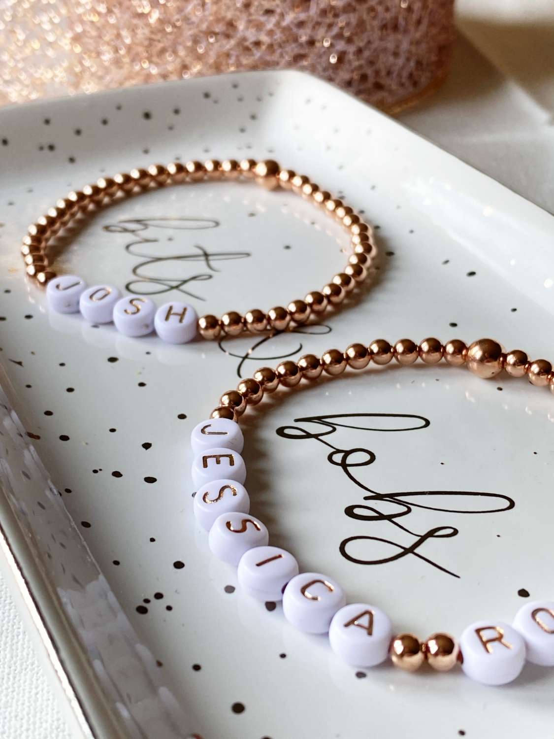 Personalised Name Bracelet // Rose gold stacking bracelet New