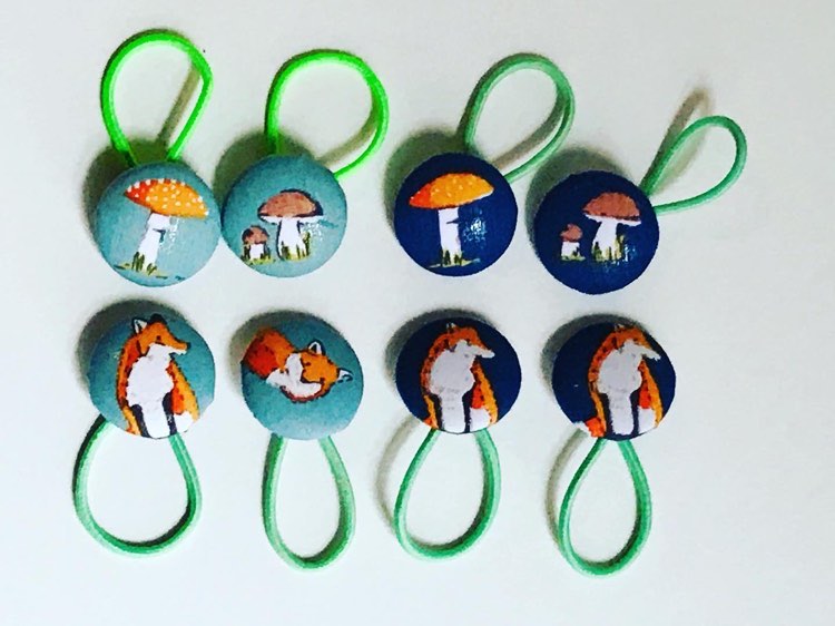 Handmade Infant/Fine Hair Button Bobble Hair Ties - Unicorns, Stars, & Planets Handmade Infant/Fine Hair Button Bobble Hair Ties - Unicorns, Stars, & Planets