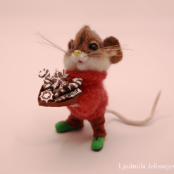 Needle felted mouse, Teddy animals, Handmade.