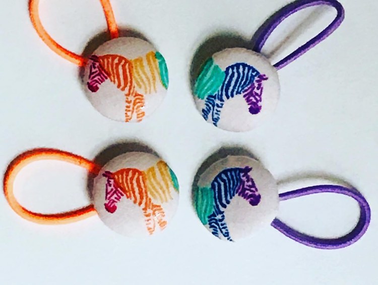 Handmade Infant/Fine Hair Button Bobble Hair Ties - Unicorns, Stars, & Planets Handmade Infant/Fine Hair Button Bobble Hair Ties - Unicorns, Stars, & Planets