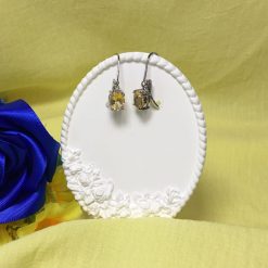 Citrine Gemstone  Earrings Silver