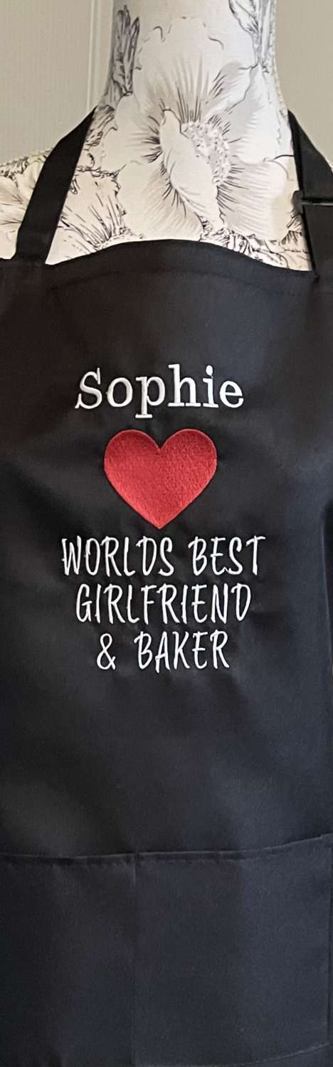 Embroidered Heart Aprons Embroidered Heart Aprons