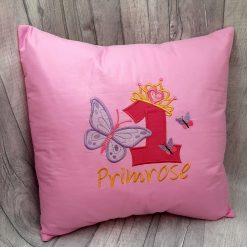 Cushion Handmade Butterfly Personalised Birthday Pillow Made to Order