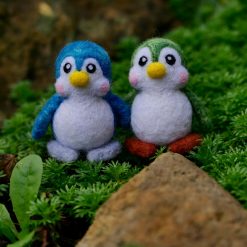 Needle Felted Ornament - Ice Blue Penguinli