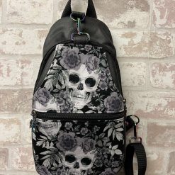 Gothic Skulls Sling Crossbody Mini Backpack Vegan