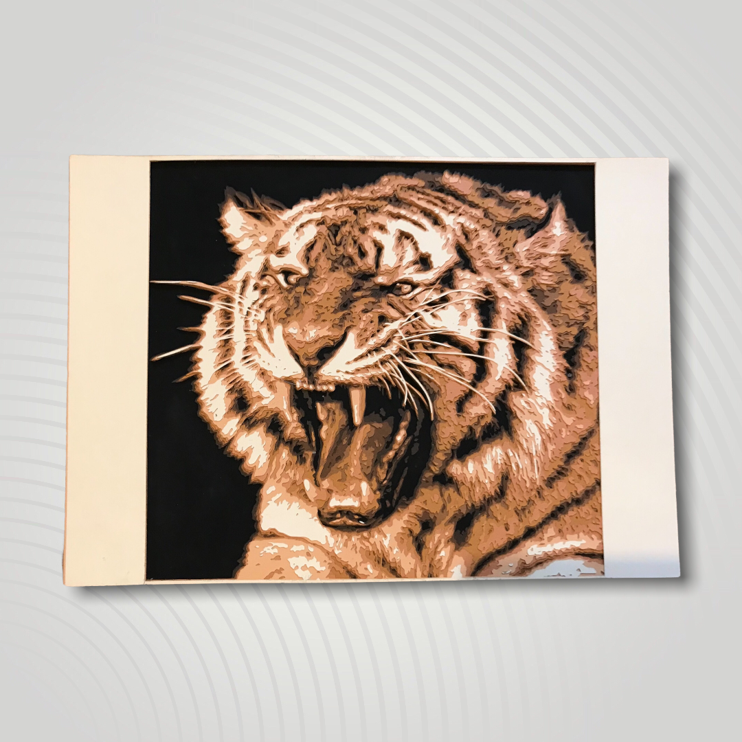 Roaring Tiger A4 layered paper cut MadeMe