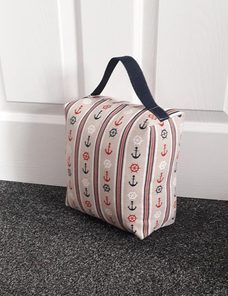 ANCHOR & SHIPS WHEEL Doorstop Door Stop Filled complete with Carry