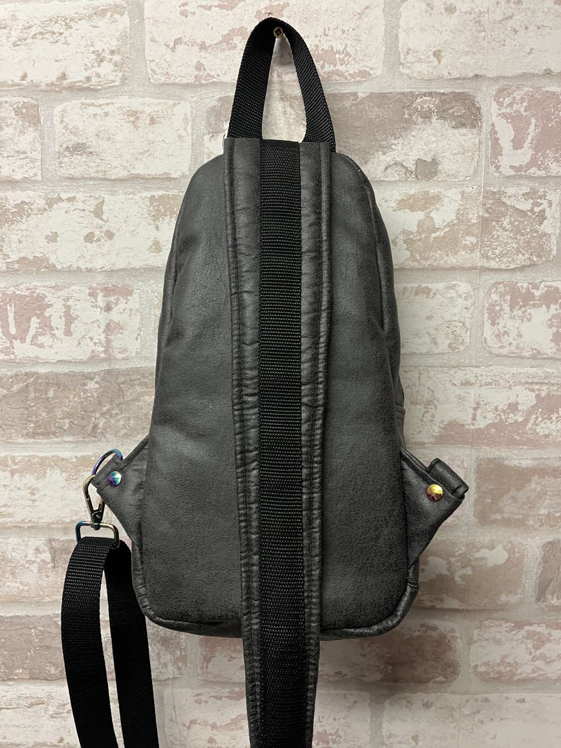 Gothic Skulls Sling Crossbody Mini Backpack Vegan Gothic Skulls Sling Crossbody Mini Backpack Vegan