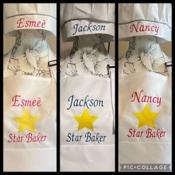 Personalised Embroidered Children’s Star Baker Apron and Hat Sets