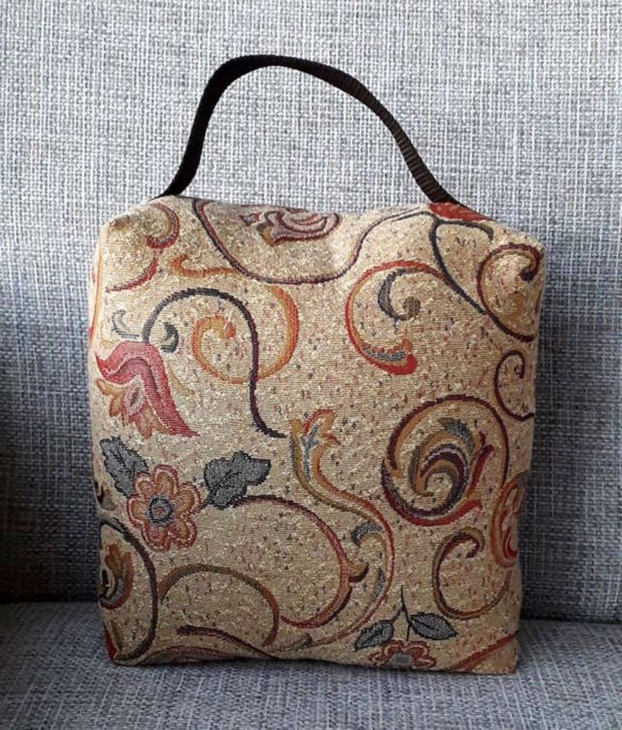 GOLDEN FLORALS Doorstop Door Stop Filled complete with Carry Handle