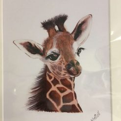 Little Poppets mounted giraffe nursery print