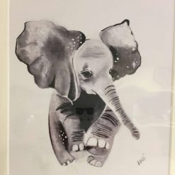 Little Poppets mounted elephant nursery print