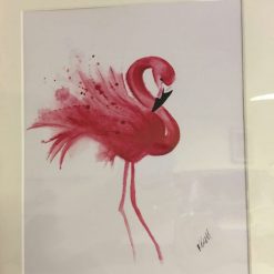 Little Poppets mounted flamingo nursery print