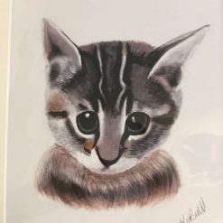 Little Poppets mounted cat nursery print