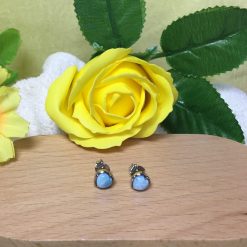 Larimer Gemstone Stud Earrings Silver