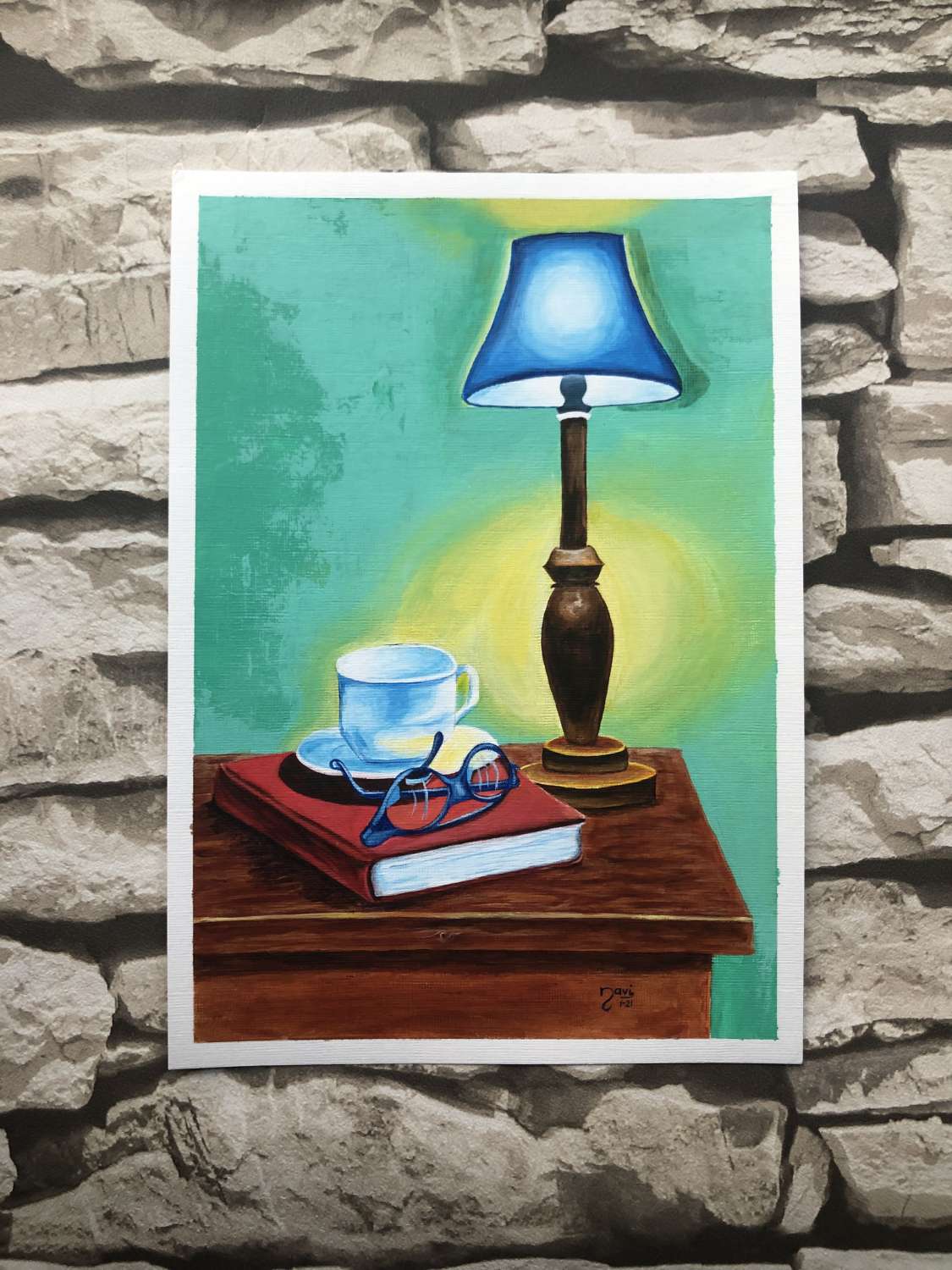 Original Study Table Acrylic Painting A4 MadeMe