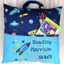 Cushion Space ship Personalised Pocket/ Reading Pillow