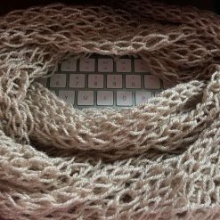 C - Knitted Lacy Weave Infinity Scarf 3 C - Knitted Lacy Weave Infinity Scarf 3
