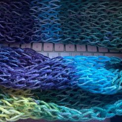 C - Knitted Lacy Weave Infinity Scarf