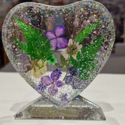 Epoxy resin floral heart