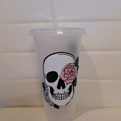 Skull and roses cold cup