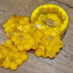 Set of 4 coasters and storage box