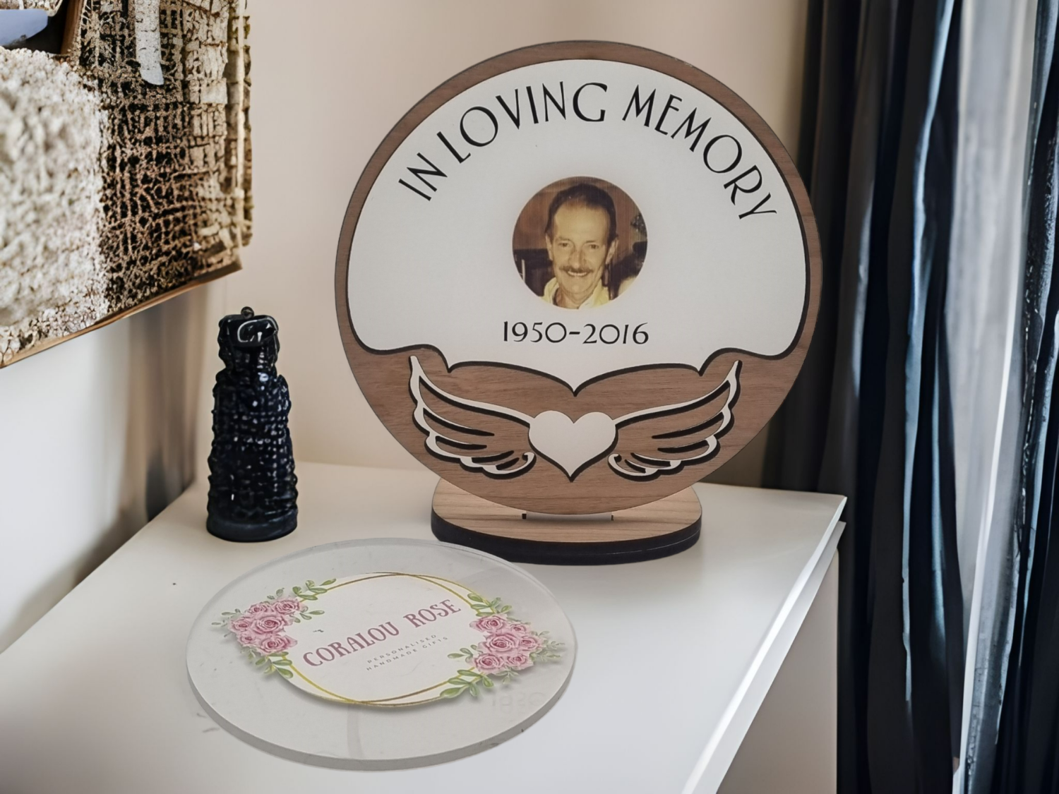 PERSONALISED Photo Memorial 'in Loving Memory' tealight holder