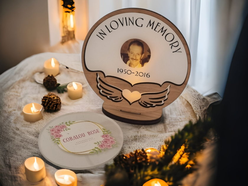 PERSONALISED Photo Memorial 'in Loving Memory' tealight holder
