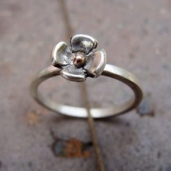 Stacking ring - forget me not flower