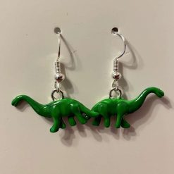 Hand painted dinosaur earrings