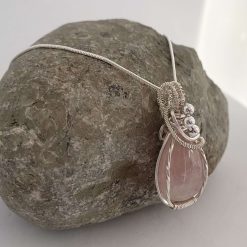 Rose Quartz Wire Wrapped Bead Pendant 2 Rose Quartz Wire Wrapped Bead Pendant 2