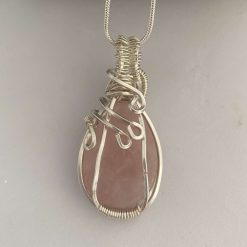 Rose Quartz Wire Wrapped Bead Pendant 5 Rose Quartz Wire Wrapped Bead Pendant 5
