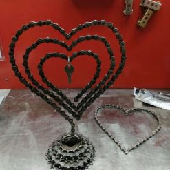 Number 1 big love heart made from bike chain and Cog Fully welded on the back Key is for illustration purposes only The price includes shipping TO UK ONLY Please contact us for Overseas shipping