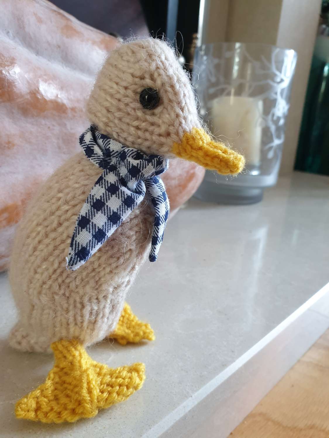Cute knitted duck, duckling Cute knitted duck, duckling