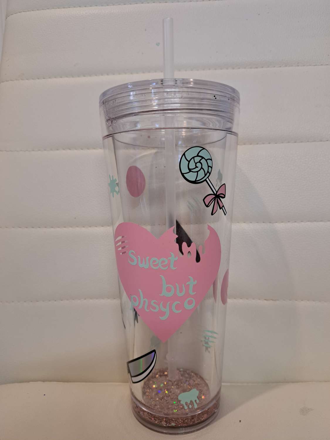 Sweet but phsyco snowglobe tumbler Sweet but phsyco snowglobe tumbler