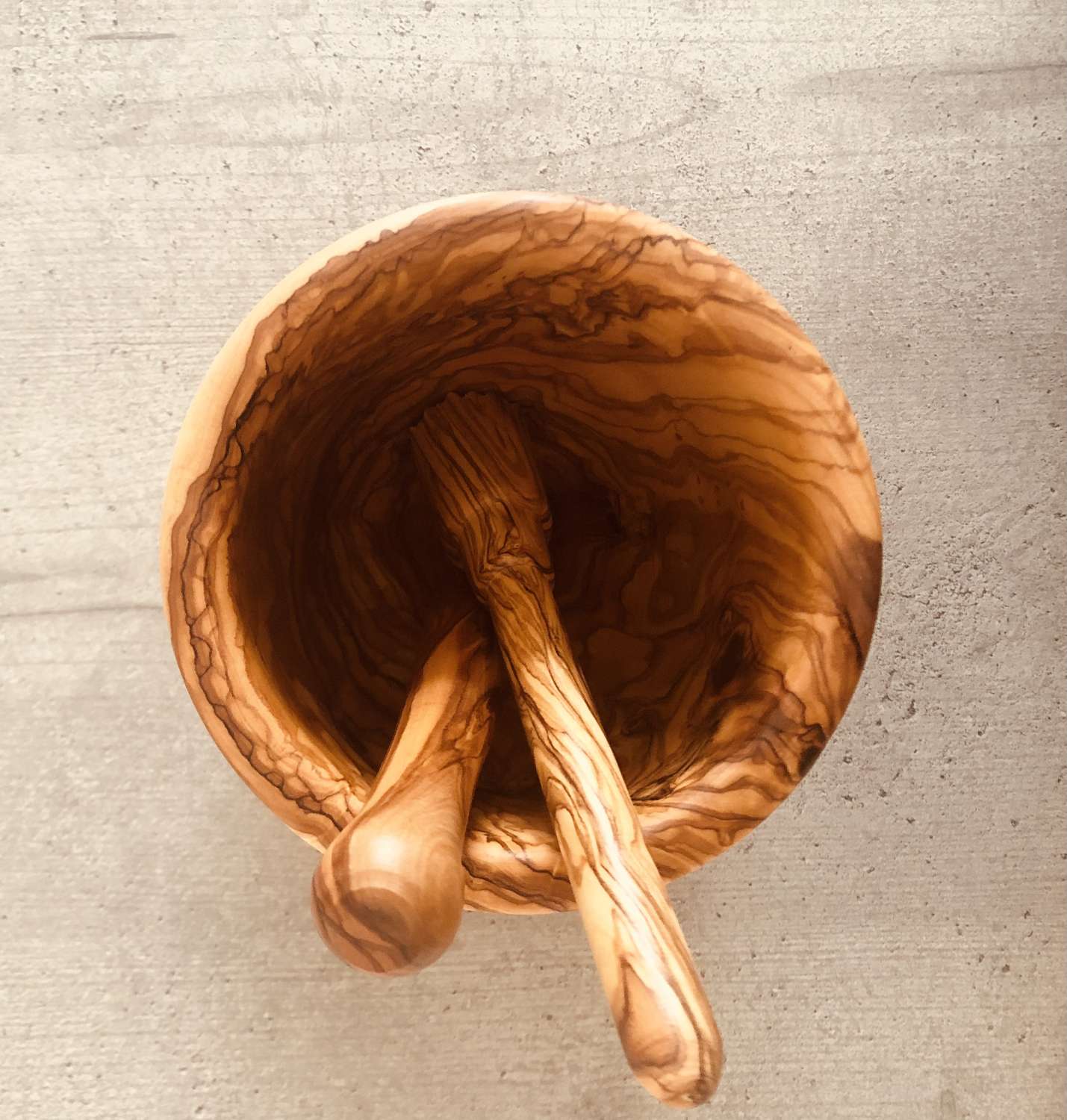 Olive wood large pestle and mortar MadeMe