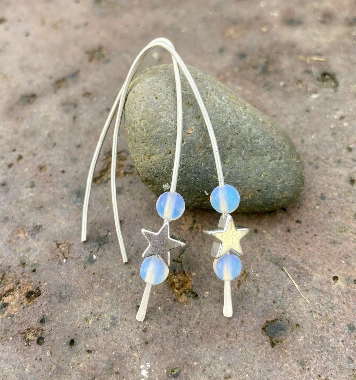 Pull through drop earrings - stardust Pull through drop earrings - stardust