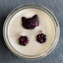 Cat lover candle - scented soy wax candle decorated with cats and paw prints