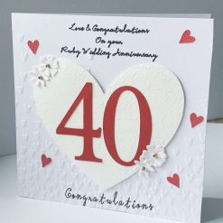 40th Ruby Wedding Anniversary card