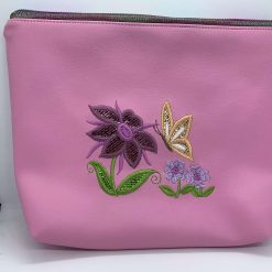 Large embroidered makeup bag