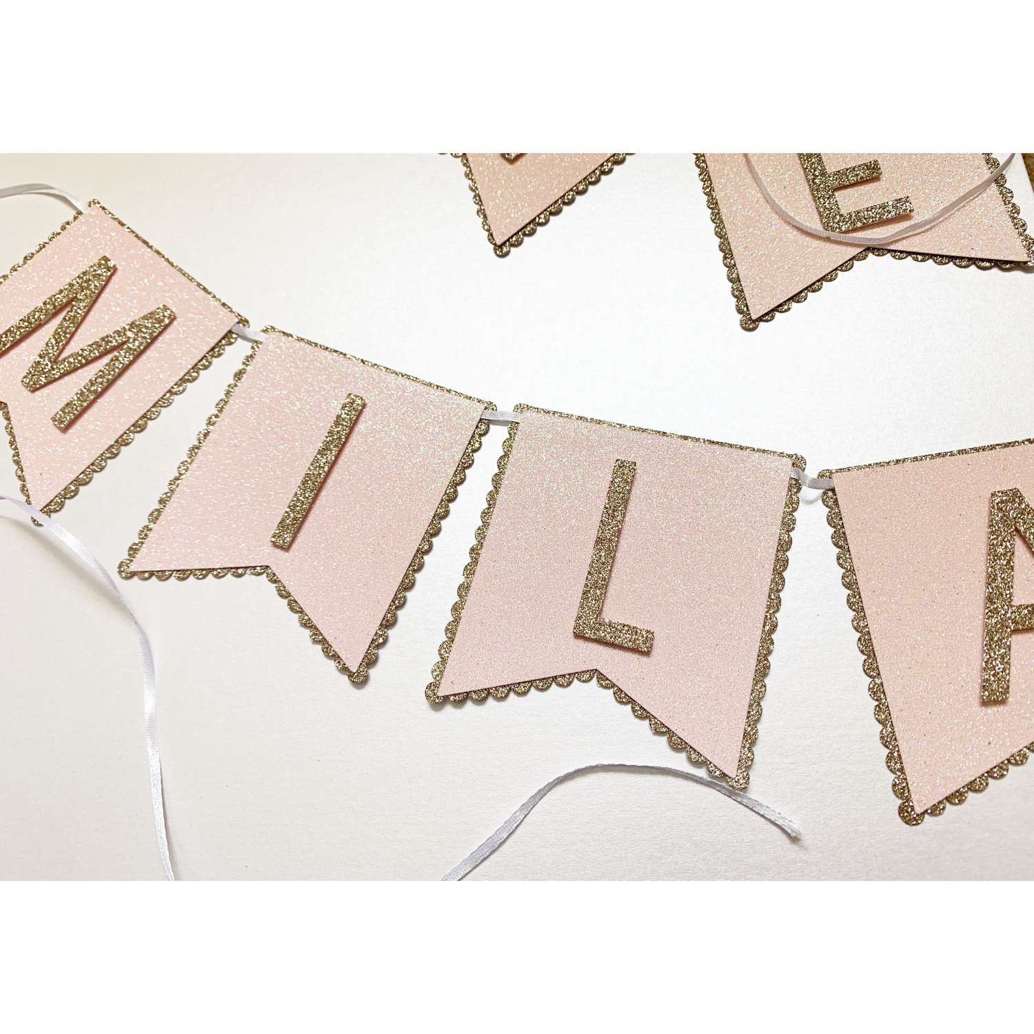 Personalised banner bunting, scalloped edge banner, custom party banner