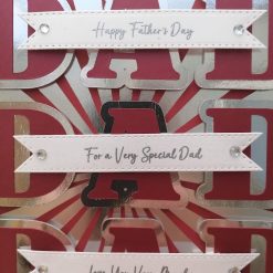 Luxury Handmade Fathers Day Card - Red & Silver - For A Very Special Dad - Happy Fathers Day - Love You Very Much 2