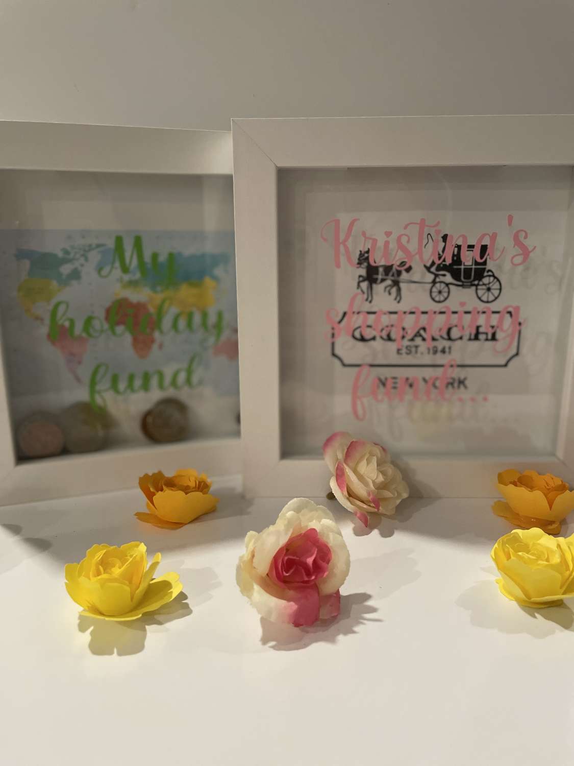 Personalised money box frame MadeMe