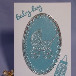 New Baby Boy Card with Filigree