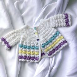 Cardigan with Crochet Shell Design