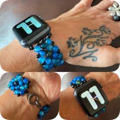 F - 6mm Gemstone Beaded Watch Strap Fits Apple Watch Various Sizes & Prices